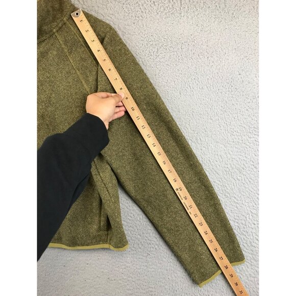 Athleta Full Zip Jacket Stand Up Collar Olive Green Women's Size L - Picture 8 of 13